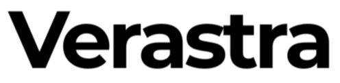 Black 'Verastra' logo on a white background